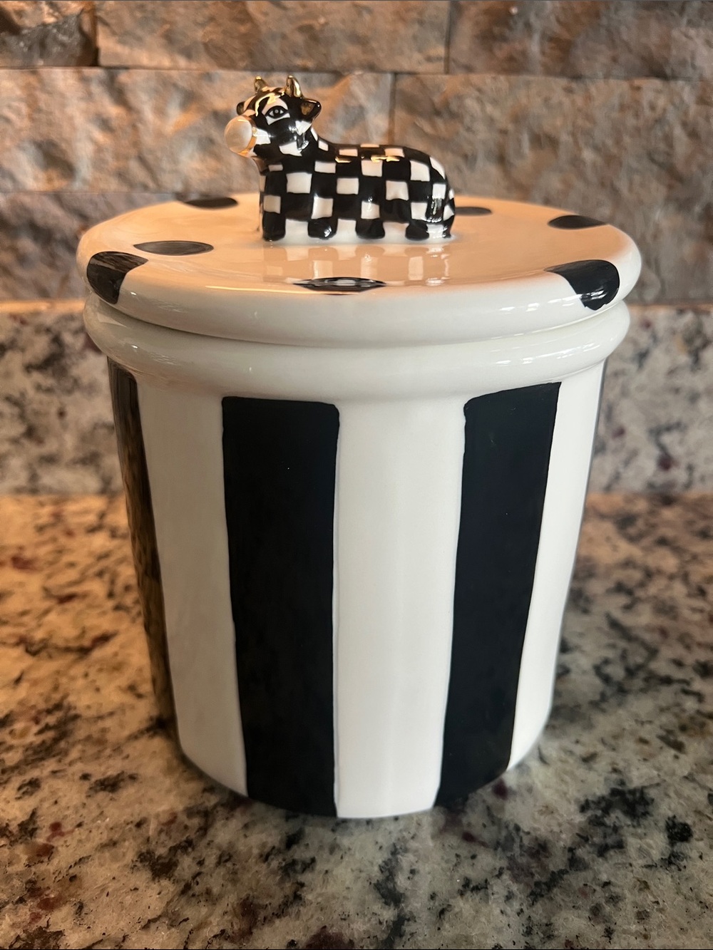 Mackenzie-Childs Cow Creamery Canister - Medium one Only. Like New.